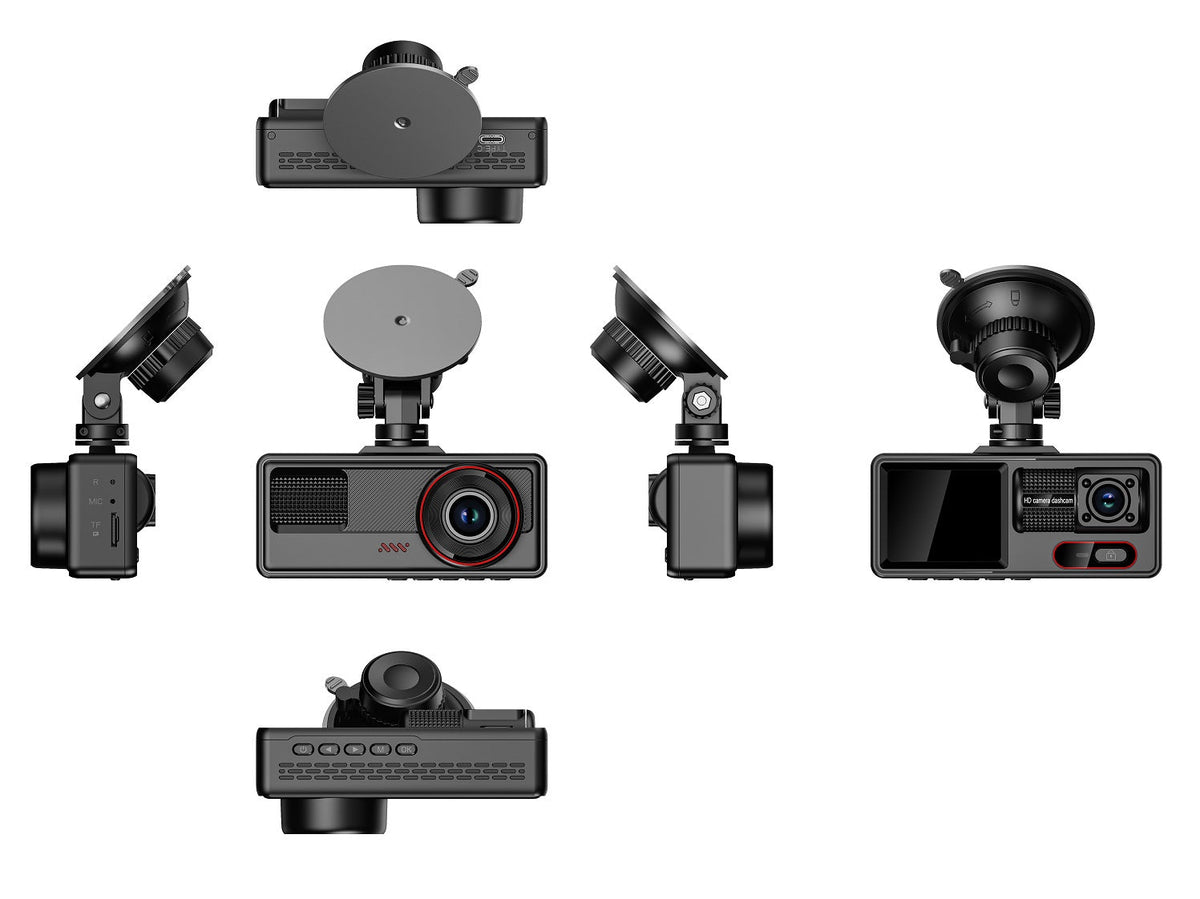 Cámara para Coche HD 1080P con Triple Grabación, WiFi, Sensor G