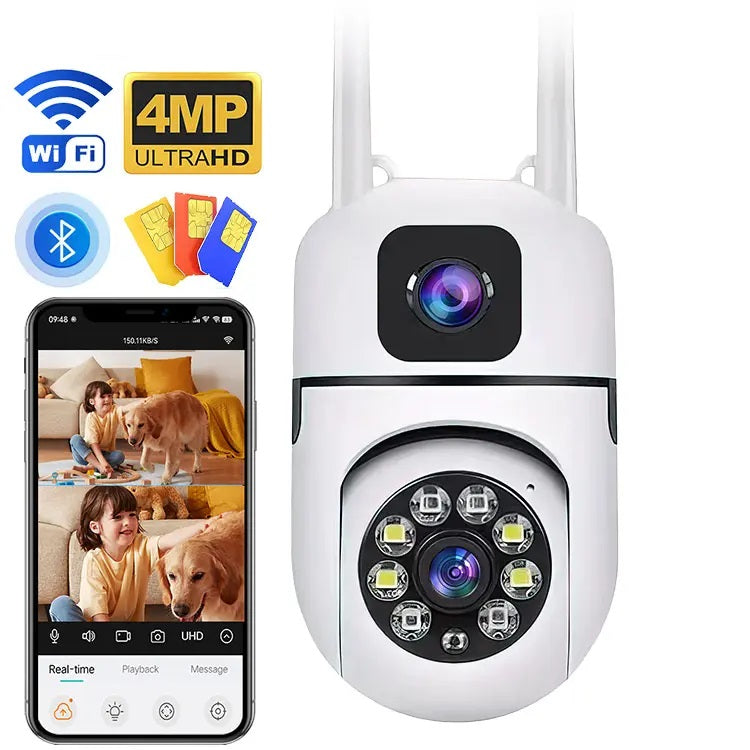 Cámara de Seguridad WiFi Lente Dual Monitoreo 360° Full HD – Diseño B