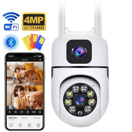 Cámara de Seguridad WiFi Lente Dual Monitoreo 360° Full HD – Diseño B