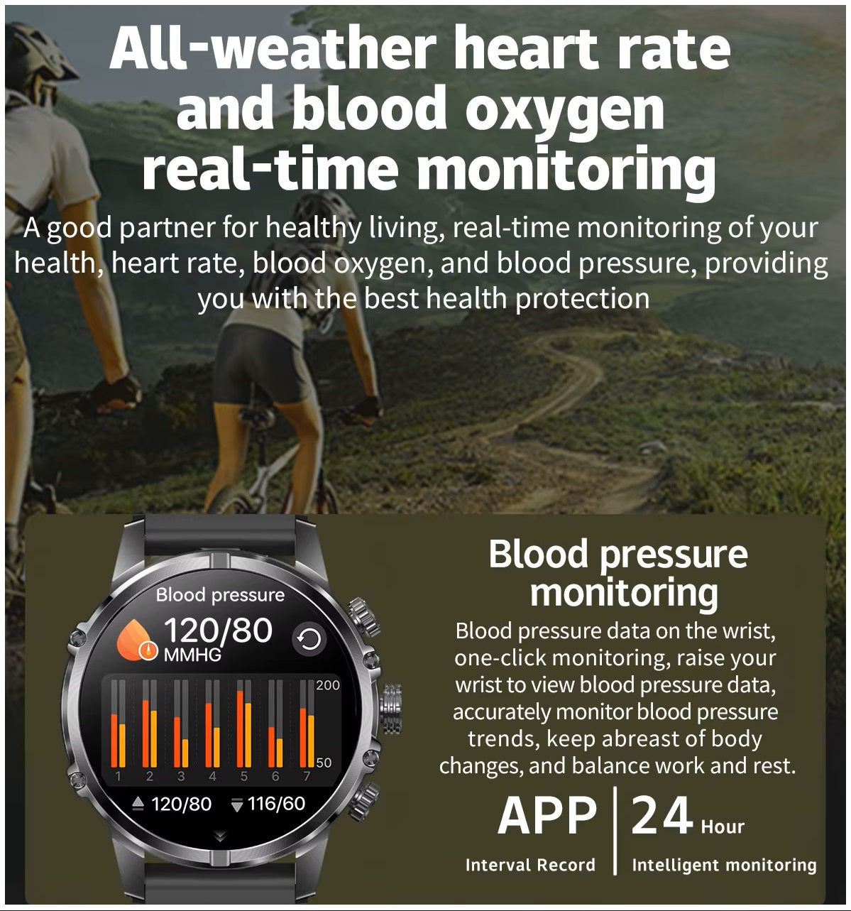 Smartwatch Deportivo Táctico AMOLED 1.75” IP67, 600mAh, Bluetooth HD