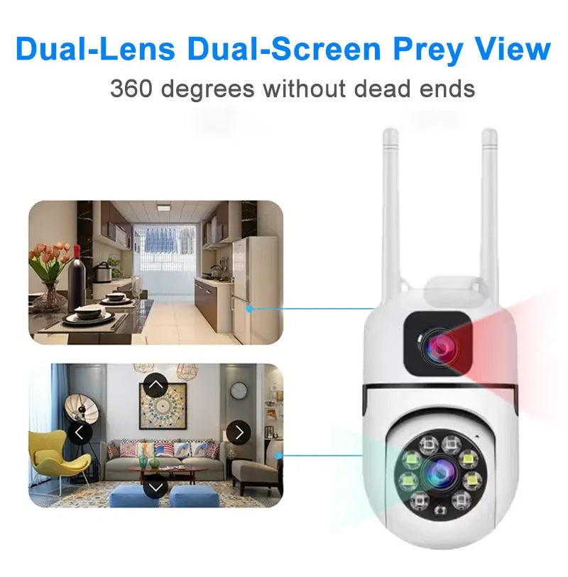 Cámara de Seguridad WiFi Lente Dual Monitoreo 360° Full HD – Diseño A
