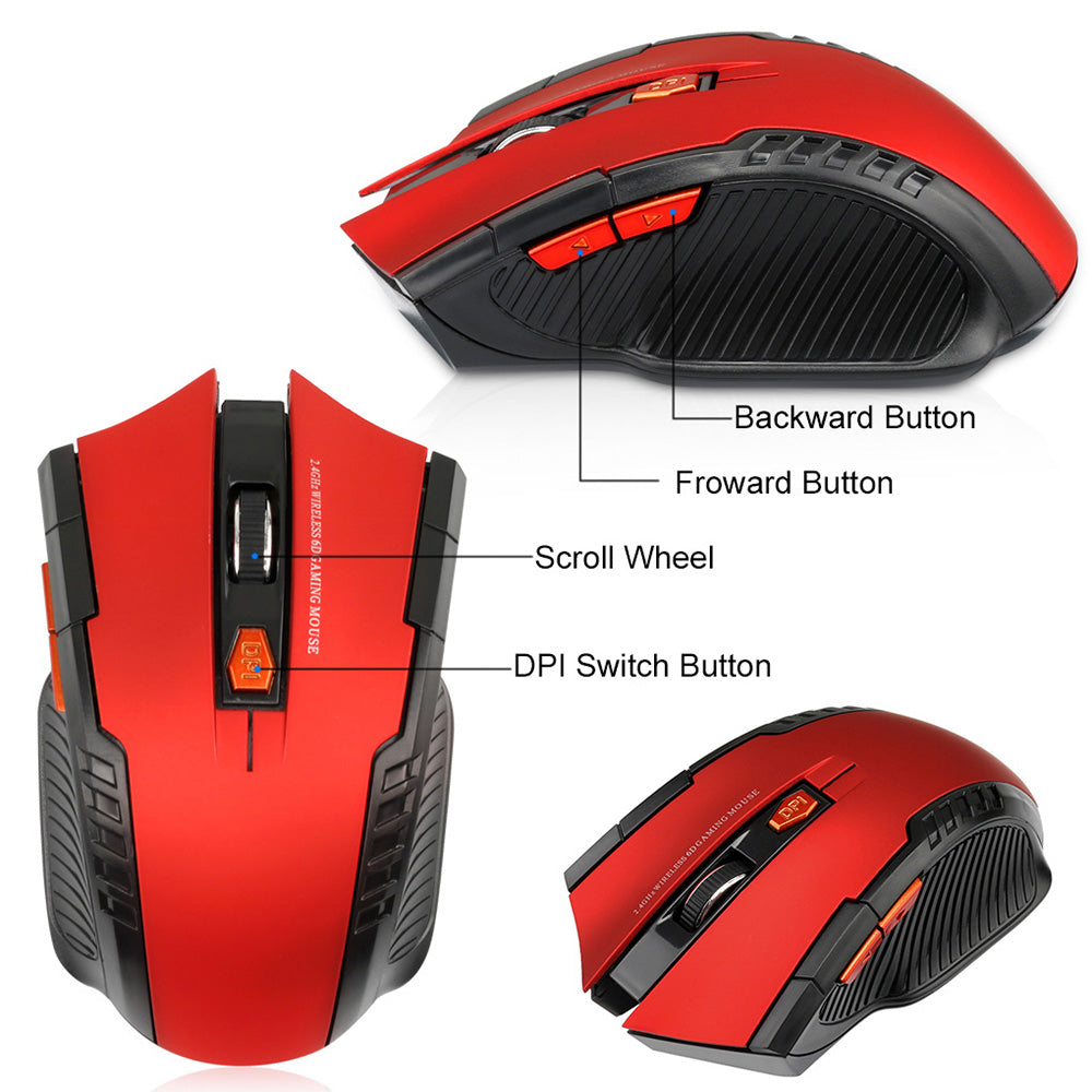 Mouse Gamer 1600 DPI Bluetooth 2.4 GHz para Windows y Mac – Diseño A