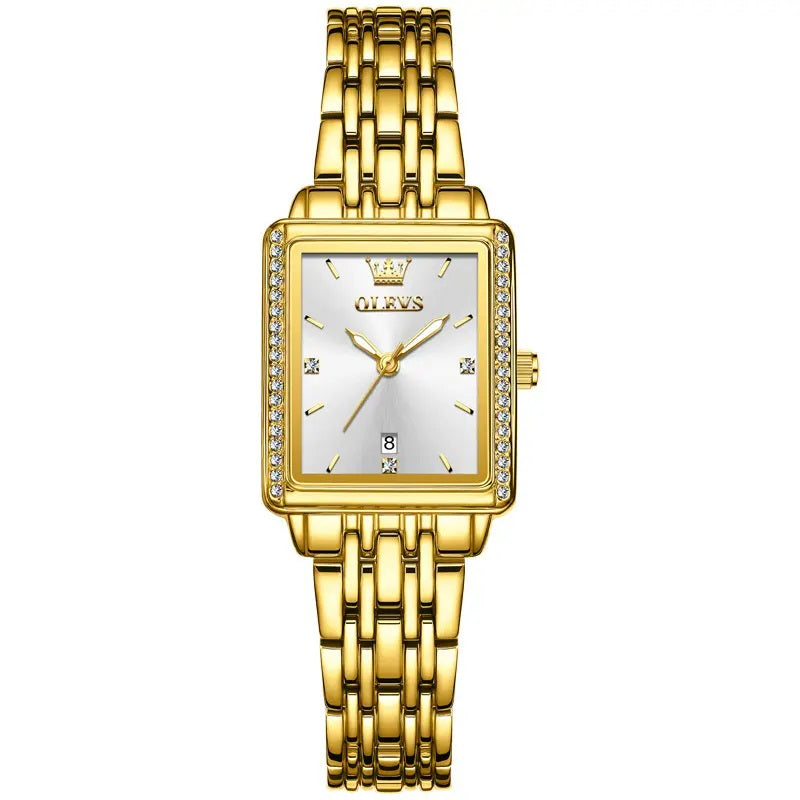 Reloj de Mujer Elegante Rectangular de Acero Inoxidable con Cuarzo