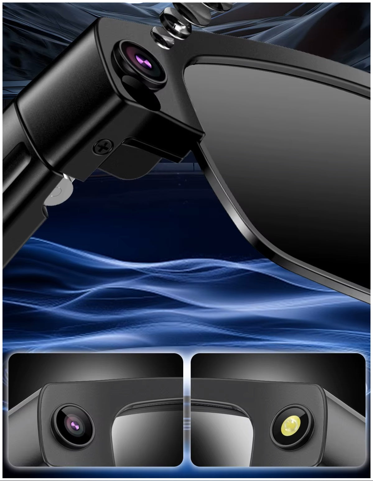 Gafas Inteligentes Cámara HD 8MP, Grabación 1200P, Traducción AI, WiFi