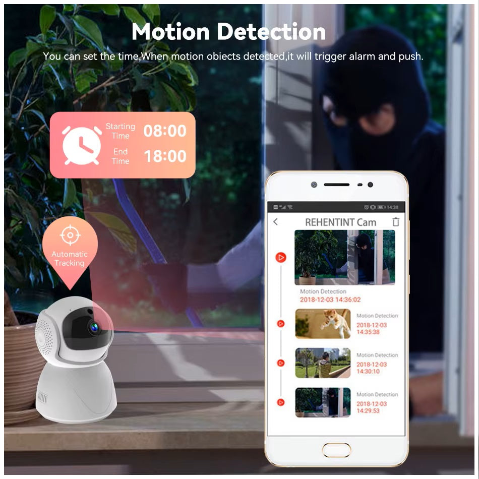Cámara de Vigilancia WiFi-TF Dual Band 2.4 GHz Detección Movimiento