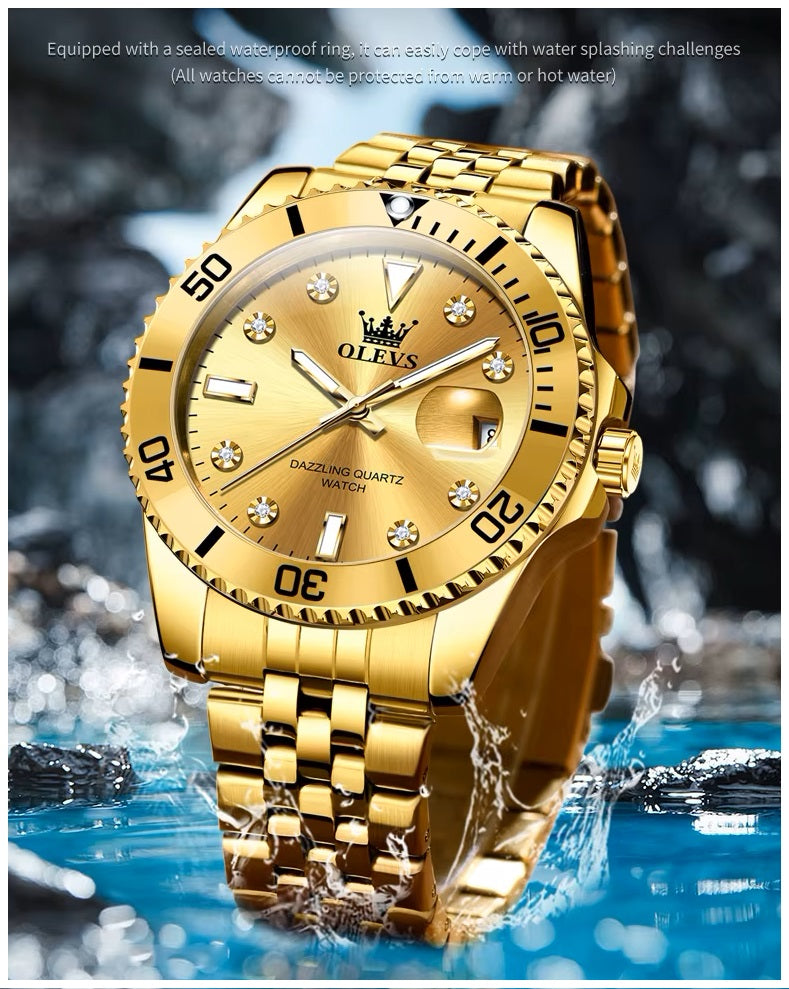 Reloj Dorado para Hombre Diseño Deportivo de Lujo