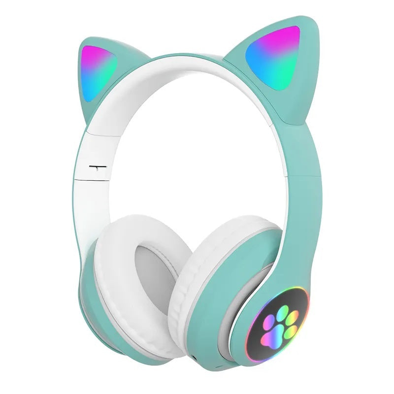 Audífonos RGB Orejas de Gato Bluetooth 5.0 – Verde