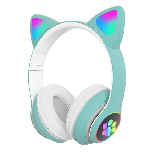 Audífonos RGB Orejas de Gato Bluetooth 5.0 – Verde
