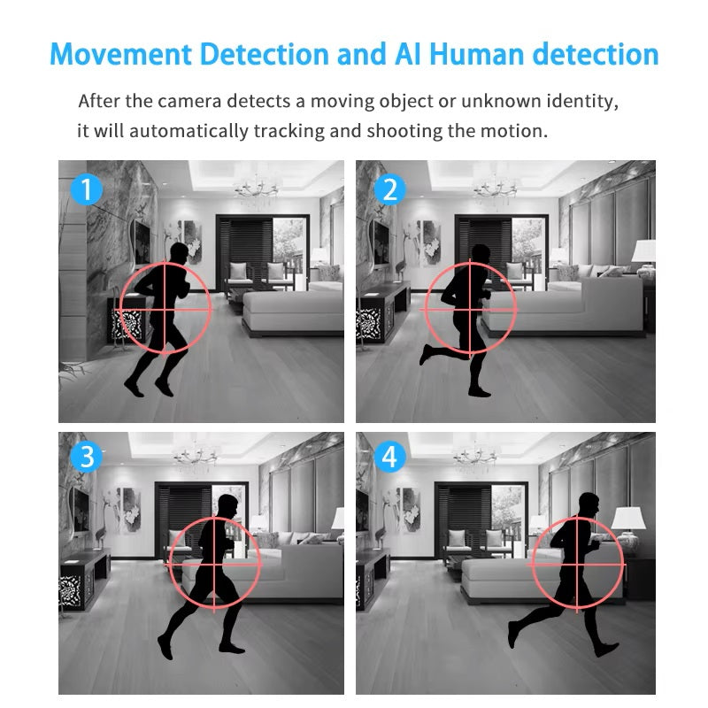 Cámara Inteligente Rotación 360° Detección Movimiento – Diseño A