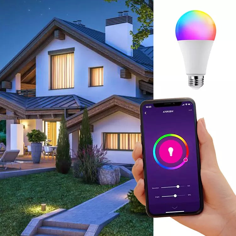Ampolleta LED WiFi Inteligente RGB Control desde Smartphone