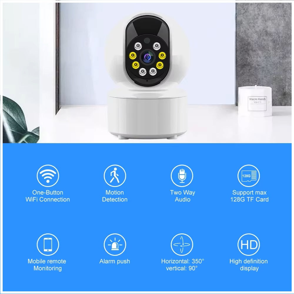 Cámara Inteligente Rotación 360° Detección Movimiento – Diseño B