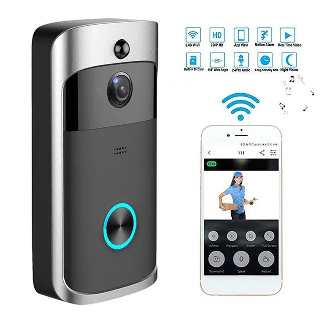 Cámara Portero WiFi Doorbell con Timbre y Control por Smartphone