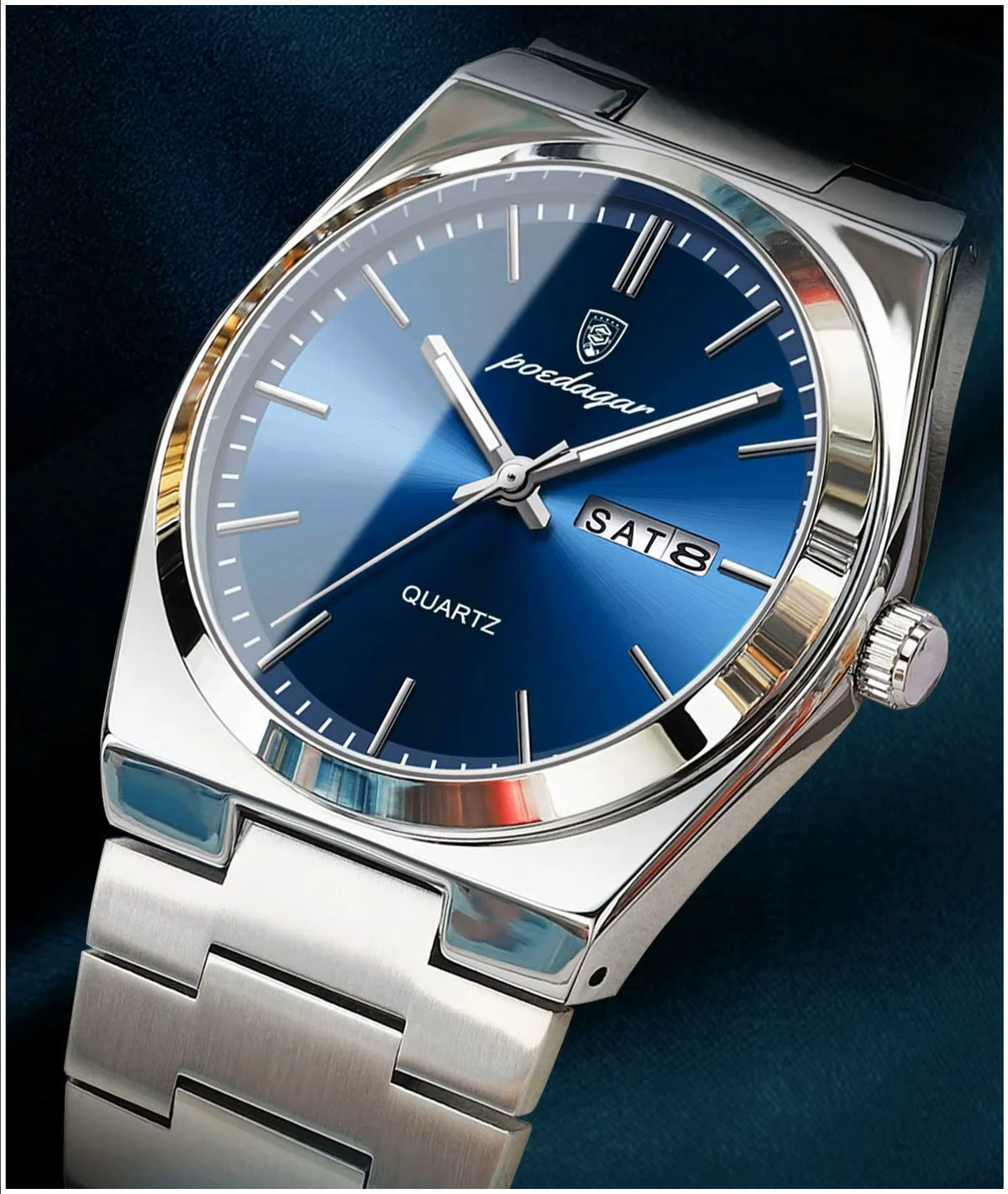 Reloj Hombre 40 mm Redondo Cuarzo Día Fecha Hardlex 3 ATM - imagen 5
