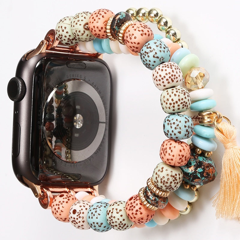 Correa Bohemia para Apple Watch 42/44 mm con Cuentas – Diseño B