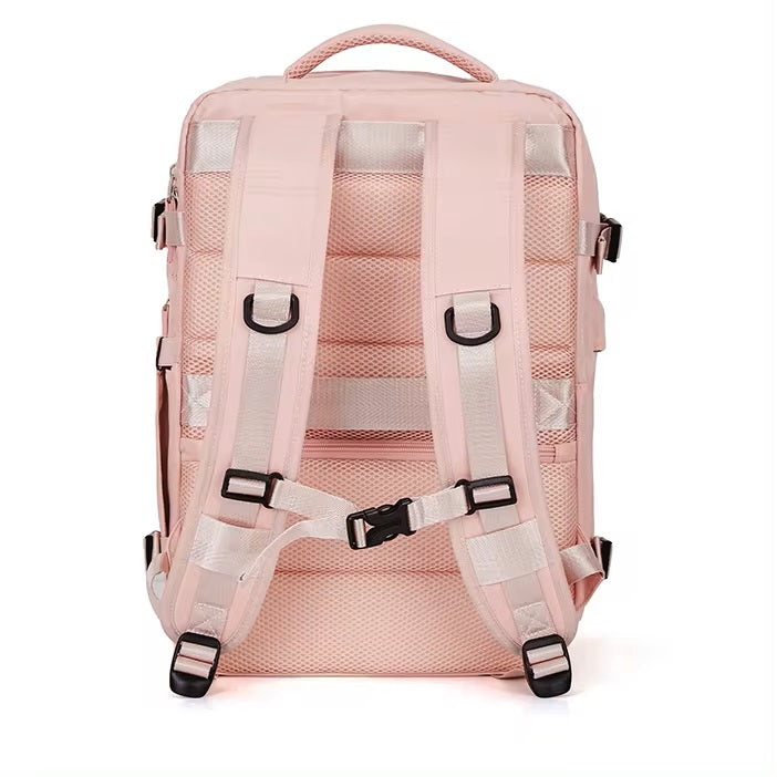 Mochila Femenina Resistente al Agua de Gran Capacidad con Puerto USB