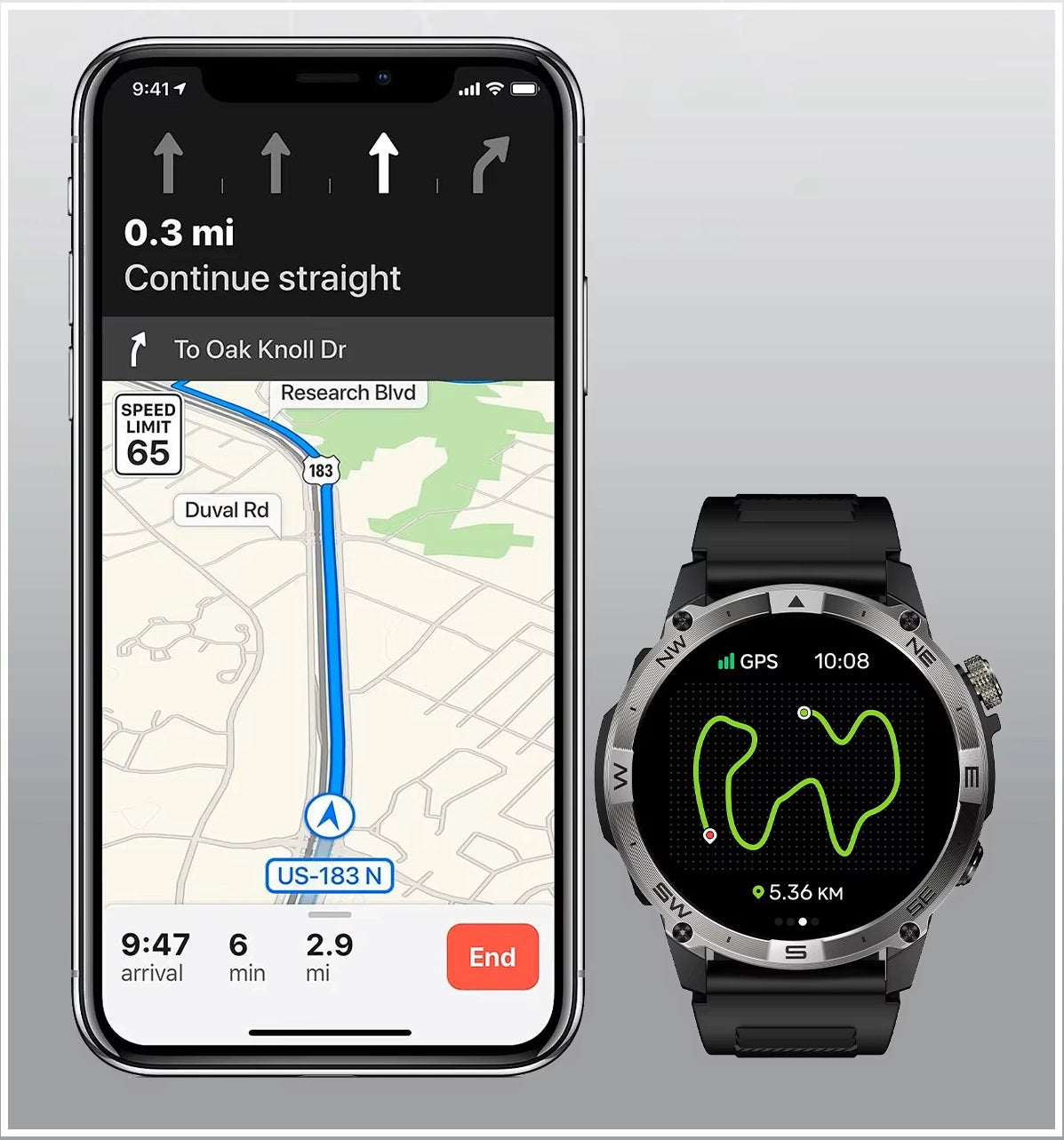 Smartwatch Deportivo HK08 GPS Pantalla AMOLED de 1.43 pulgadas