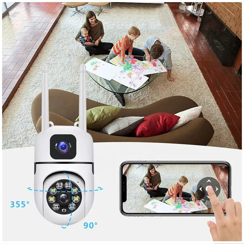 Cámara de Seguridad WiFi Lente Dual Monitoreo 360° Full HD – Diseño A