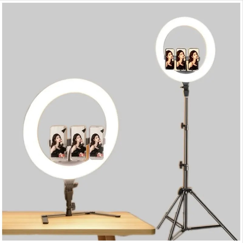 Aro LED 18" con 3 Soportes, Control Remoto y Atril de 2,10 m