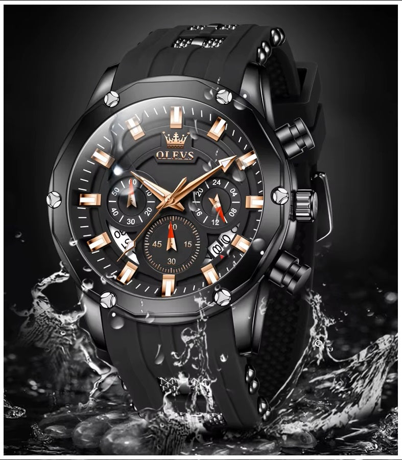 Reloj Deportivo OLEV Acero Inoxidable Cuarzo Sumergible 30M