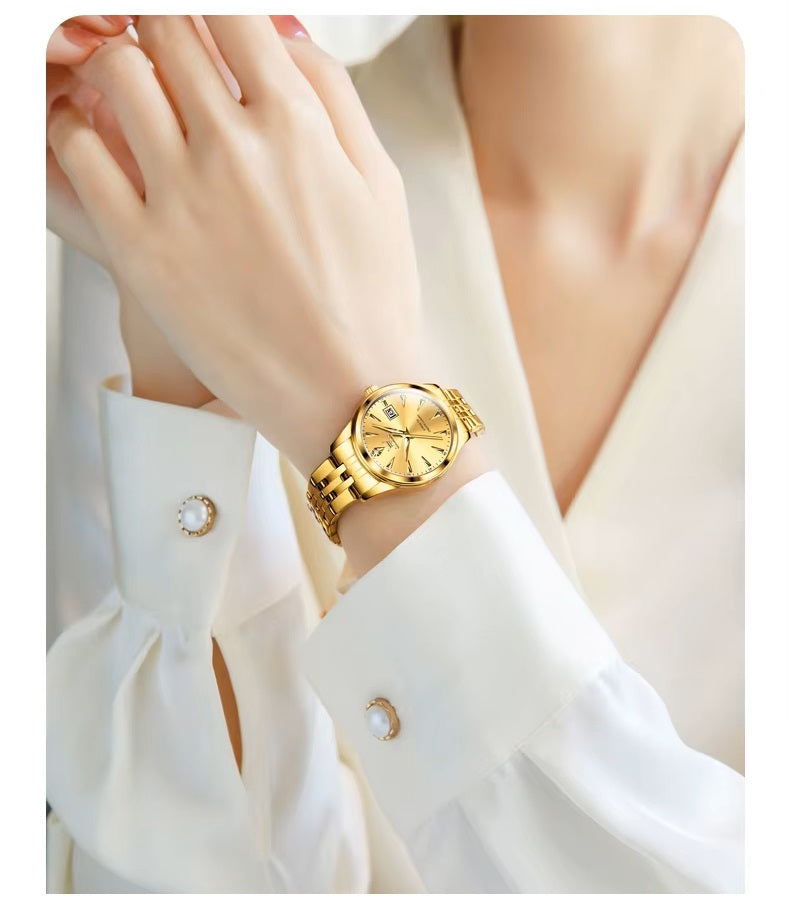 Reloj Dorado para Mujer con Movimiento Japonés