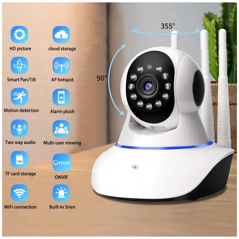 Cámara Inteligente Rotación 360° Detección Movimiento – Diseño A
