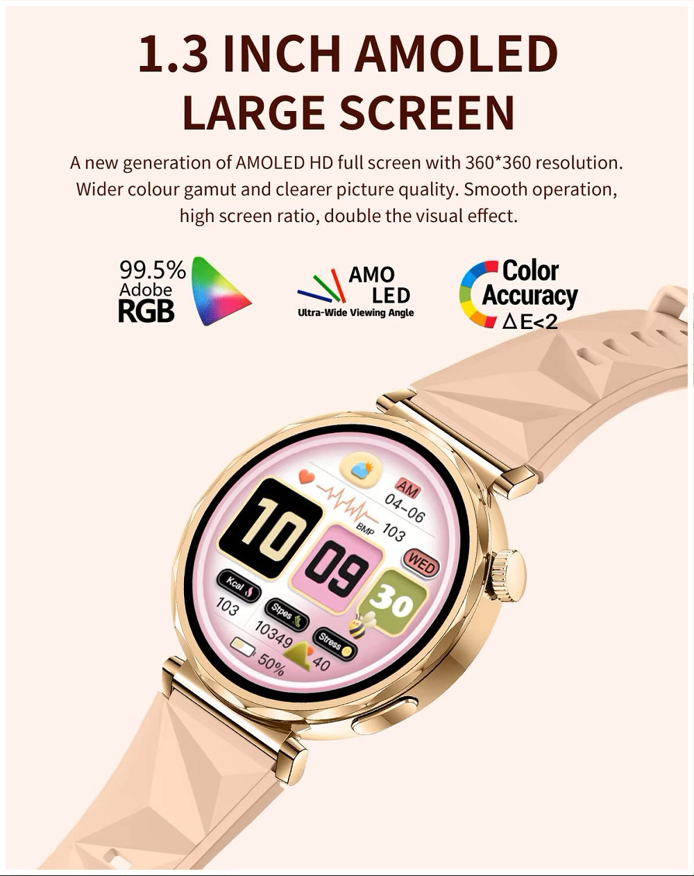 Smartwatch CT5 AMOLED 2 Correas Bienestar IP68