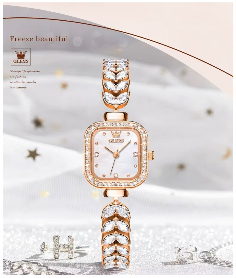 Reloj de Mujer Elegante con Diseño de Sirena, Cristales de Zirconia