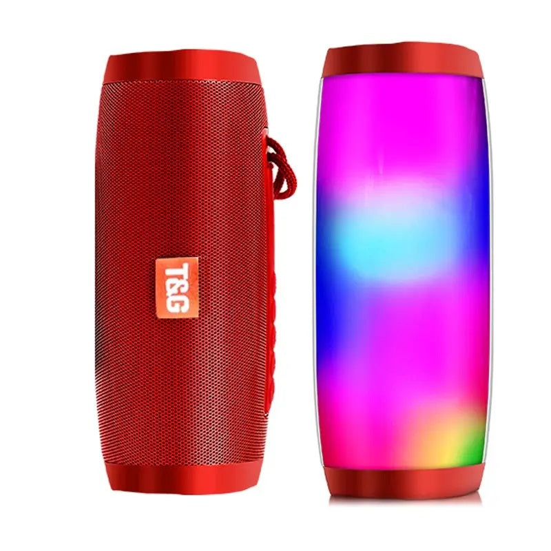 Parlante Bluetooth Resistente al Agua con Luz LED – Rojo