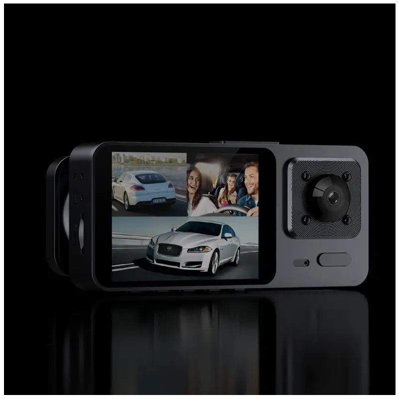 Cámara Dashcam de 3 Lentes Full HD 1080P, Visión Nocturna, Sensor G