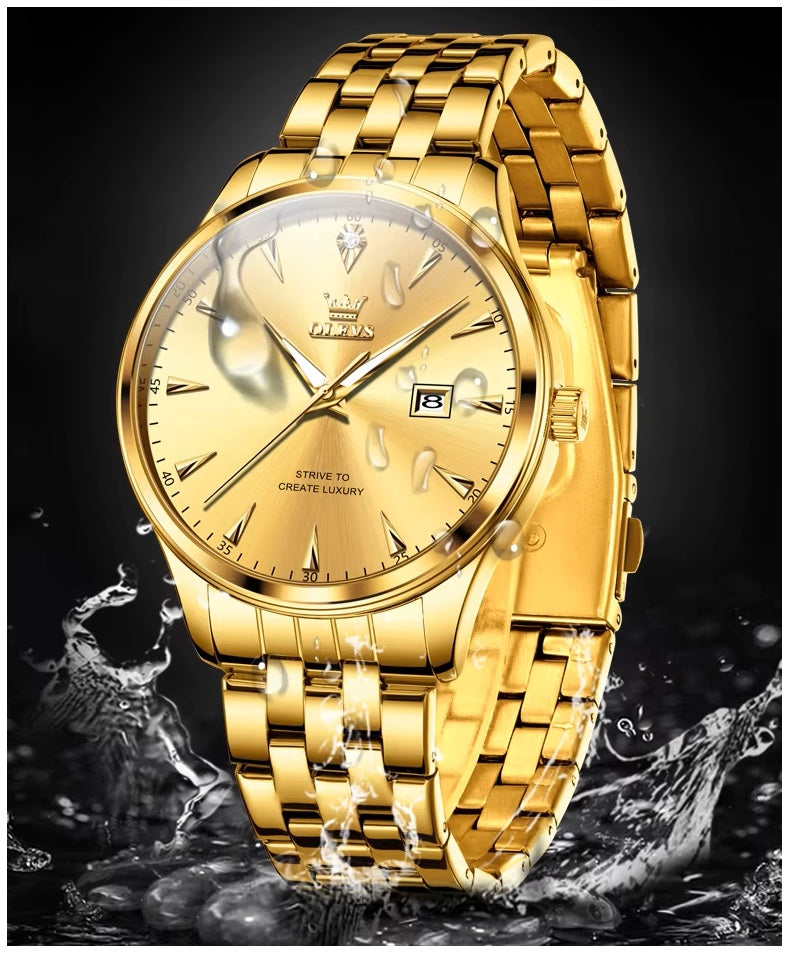 Reloj Clásico Hombre con Calendario, Cuarzo y Resistencia al Agua