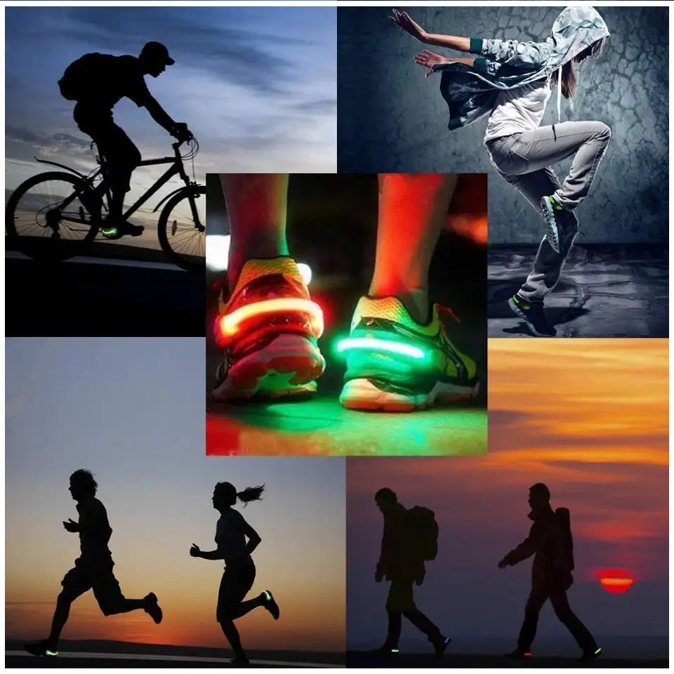 Luces Led Deportivas para Zapatillas Bicicleta Pulsera 2 Unidades