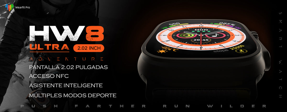 Smartwatch HW8 Ultra 2.02" con Correas Blanca y Naranja