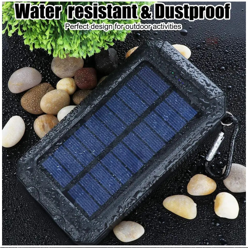 Cargador Solar Portátil 20000mAh Linterna Resistente al Agua y polvo
