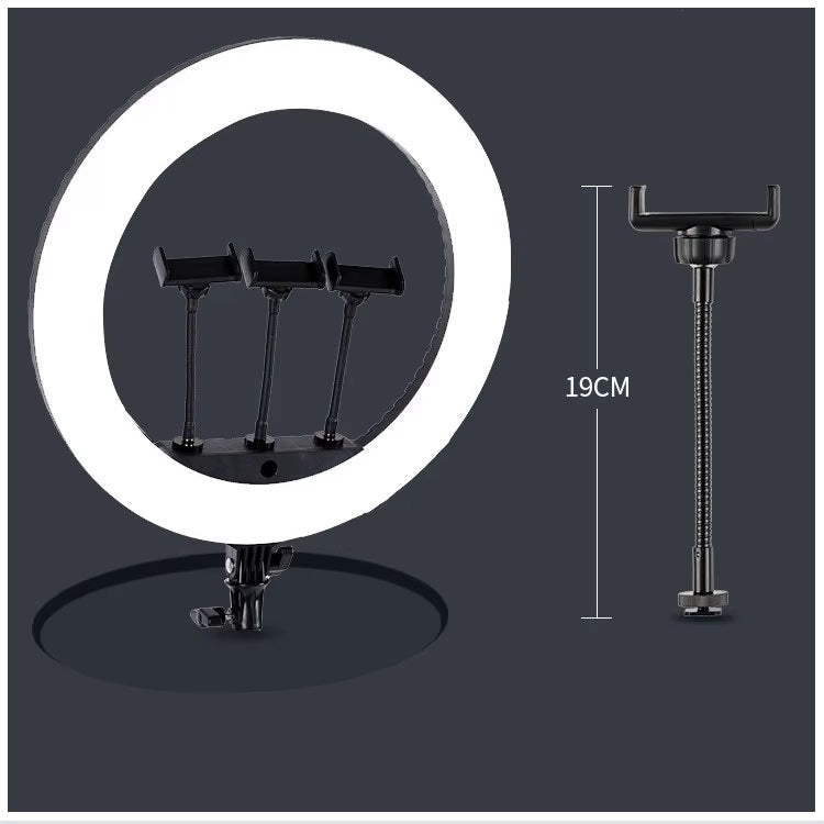 Aro LED 18" con 3 Soportes, Control Remoto y Atril de 2,10 m