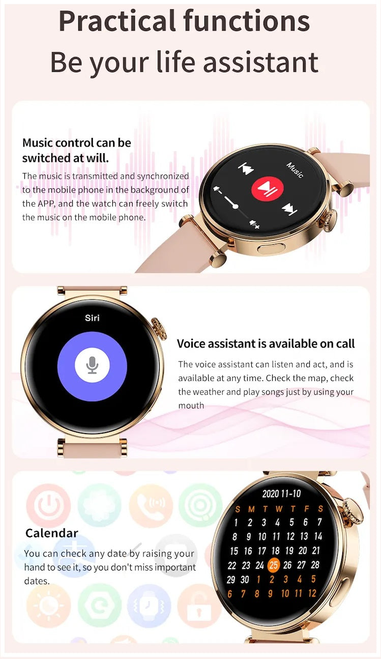 Smartwatch DS5 Mini Mujer con Correas de Silicona y Metálica