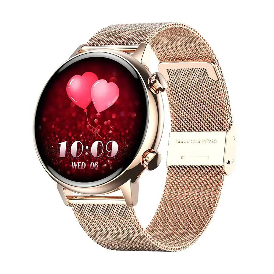 Smartwatch Bluetooth Mujer Pantalla AMOLED Correa Metálica