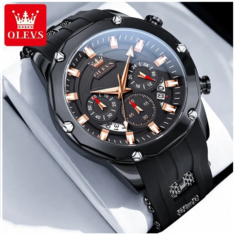 Reloj Deportivo OLEV Acero Inoxidable Cuarzo Sumergible 30M