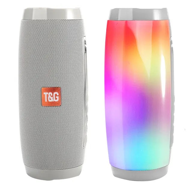 Parlante Bluetooth Resistente al Agua con Luz LED – Blanco
