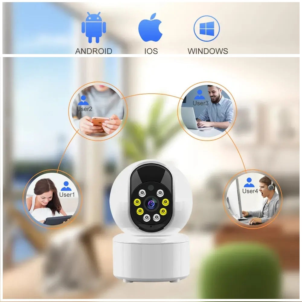 Cámara Inteligente Rotación 360° Detección Movimiento – Diseño B