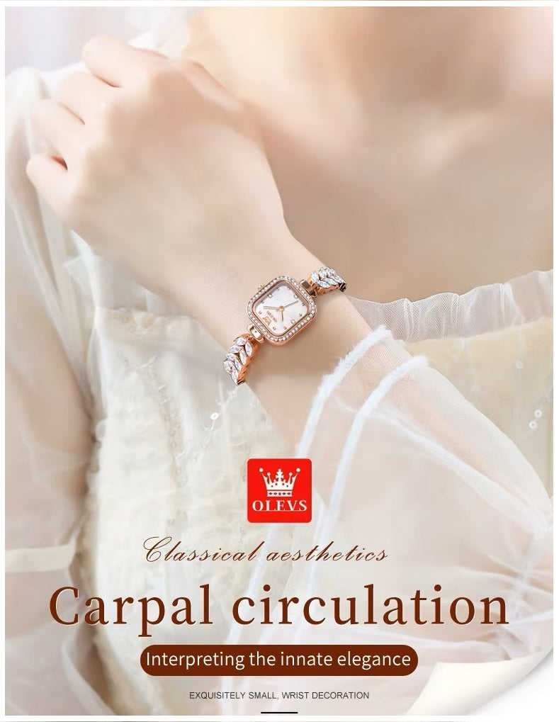 Reloj de Mujer Elegante con Diseño de Sirena, Cristales de Zirconia