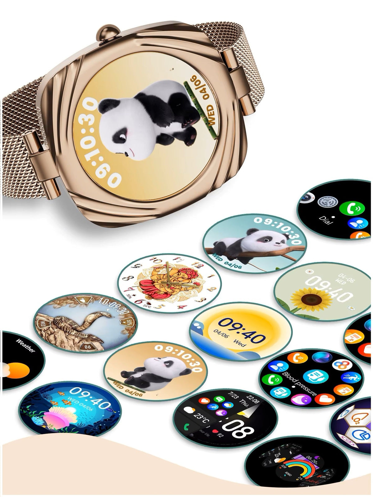 Smartwatch Elegante AW5 AMOLED 220mAh IP68 Bienestar