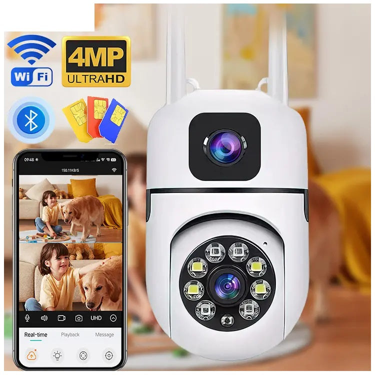 Cámara de Seguridad WiFi Lente Dual Monitoreo 360° Full HD – Diseño A