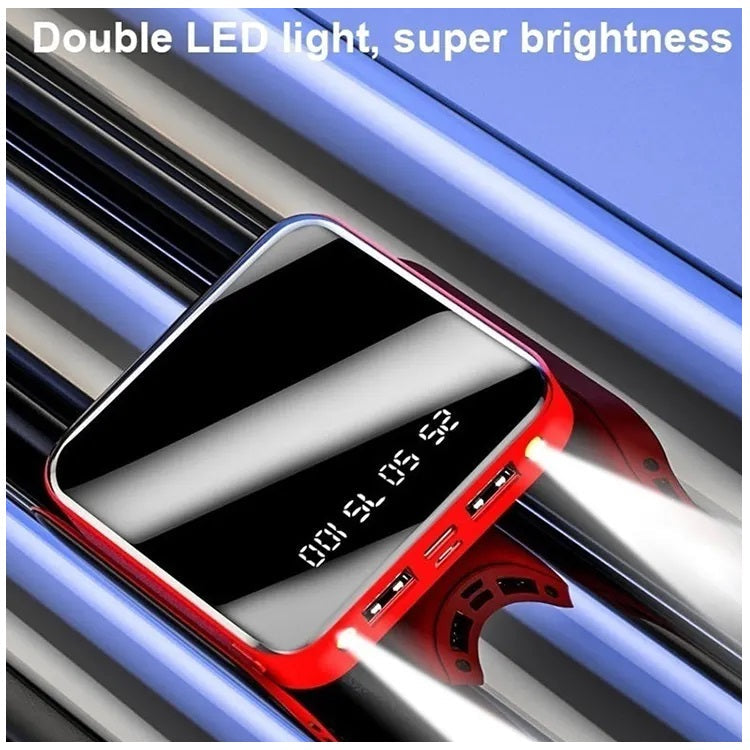 Power Bank 10000mAh 2 USB Micro USB Linterna Rojo