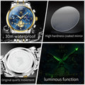 Reloj Cronógrafo para Hombre con Fase Lunar, Movimiento Cuarzo