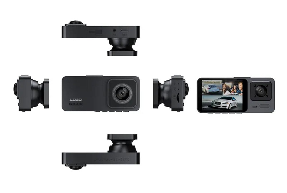 Cámara Dashcam de 3 Lentes Full HD 1080P, Visión Nocturna, Sensor G