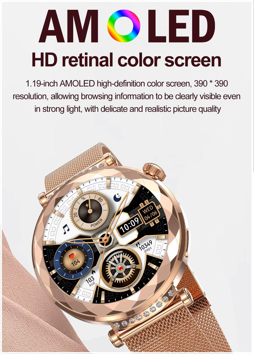 Smartwatch HK88 AMOLED IP68 NFC Notificaciones Bienestar – Diseño A