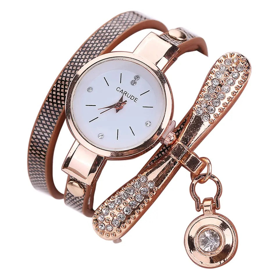 Reloj Personalizado para Mujeres con Incrustaciones y Pulsera