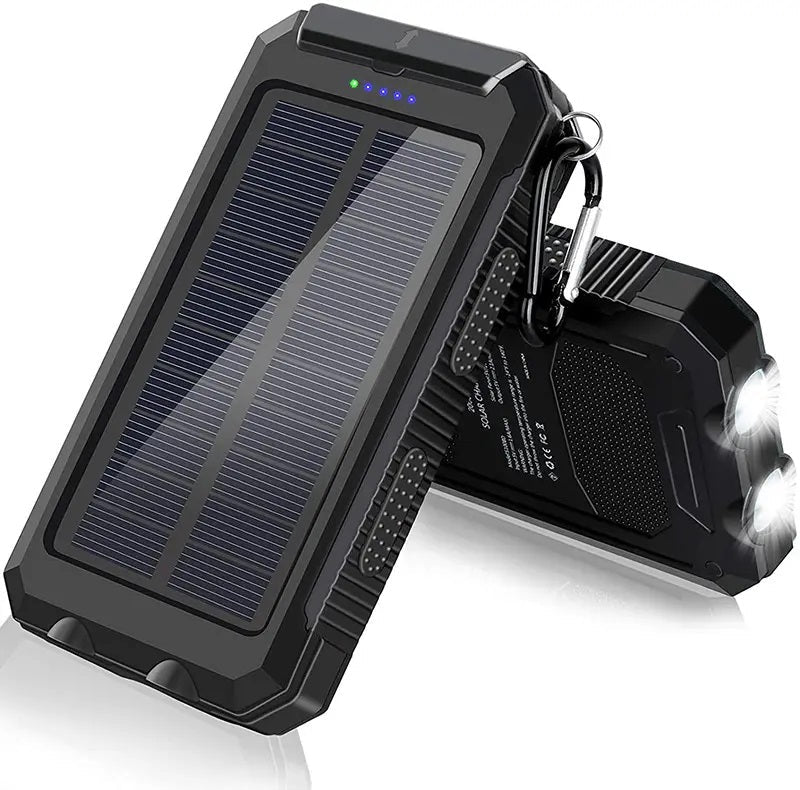 Cargador Solar Portátil 20000mAh Linterna Resistente al Agua y polvo