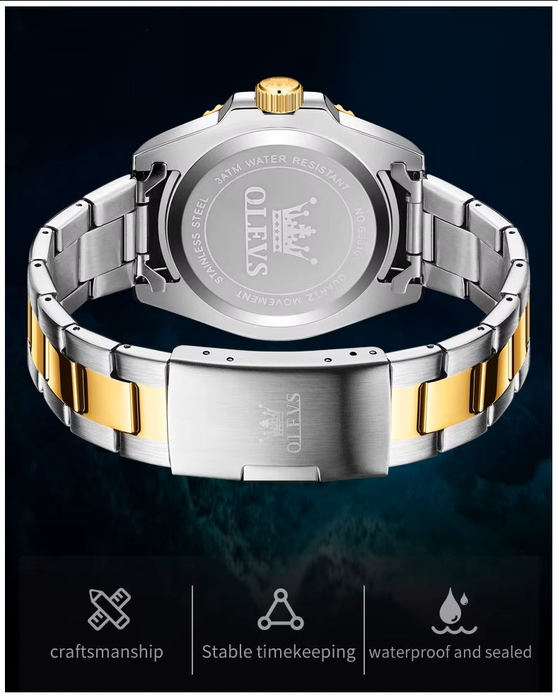 Reloj Hombre Deportivo y de Lujo Correa de Acero Inoxidable