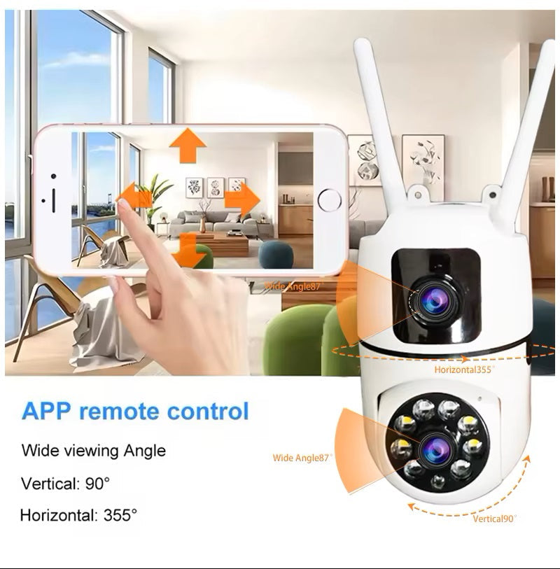 Cámara de Seguridad WiFi Lente Dual Monitoreo 360° Full HD – Diseño A